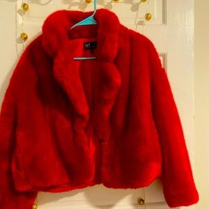 Zara Fuzzy Red Jacket - Size S